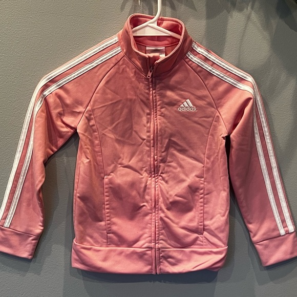 Adidas Pink Zip Front Jacket/girls size 6 - Picture 2 of 10